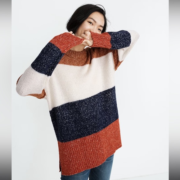 Madewell Striped Baxter Sweater Tunic Sz Small - Picture 1 of 6